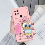 a girl with a pink owl phone case