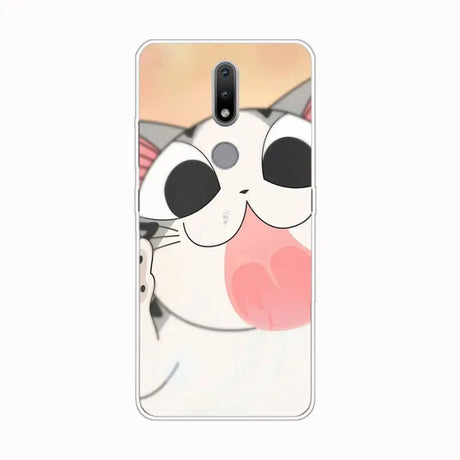 a cat with a pink nose phone case