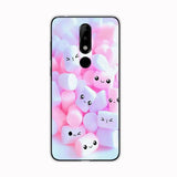 a pink and white phone case with a bunch of hearts