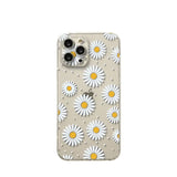 the back of a white daisy phone case
