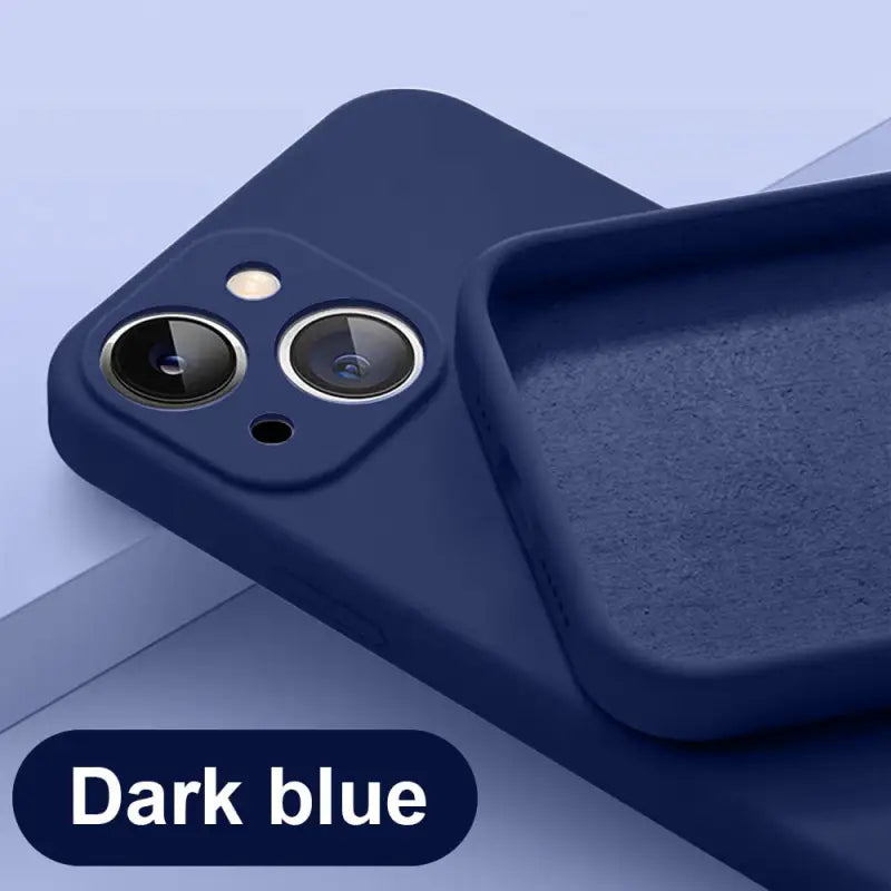 the dark blue iphone case is shown with the dark blue logo