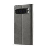 Dark gray faux leather phone case with a cutout for a horizontal camera bar.