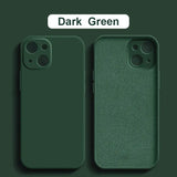 dark green iphone case with a white sticker on the back