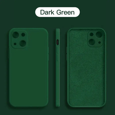 a dark green iphone case with a green cover