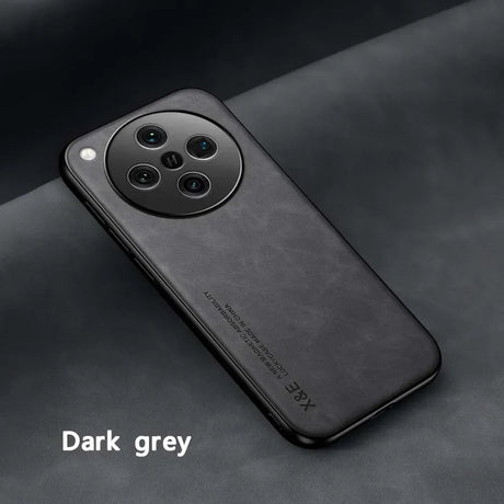 Dark grey smartphone with a large circular camera module.