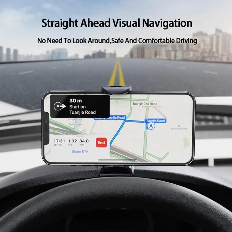 a car dashboard with a gps device on it