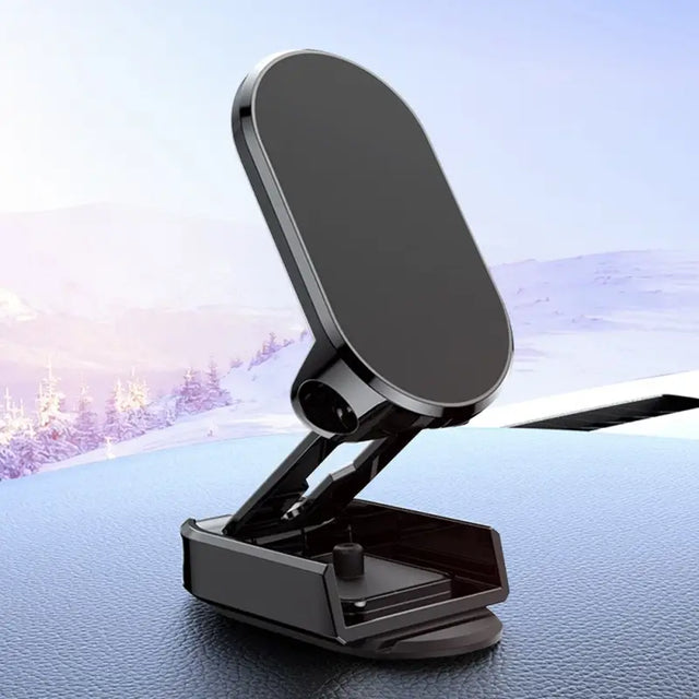 a close up of a cell phone holder on a car dashboard