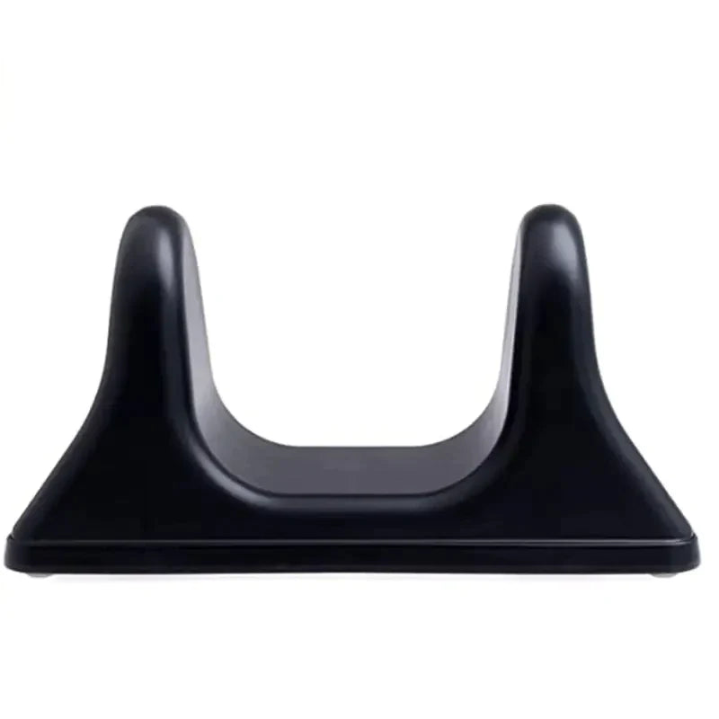 a black plastic object on a white background