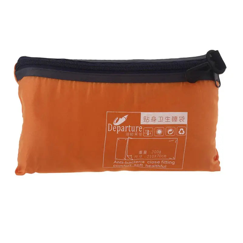 a orange pouch bag with a black zipper