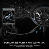 Detachable noise-cancelling microphone for gaming or communication headsets.