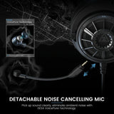 Detachable noise-cancelling microphone for gaming headsets or audio equipment.