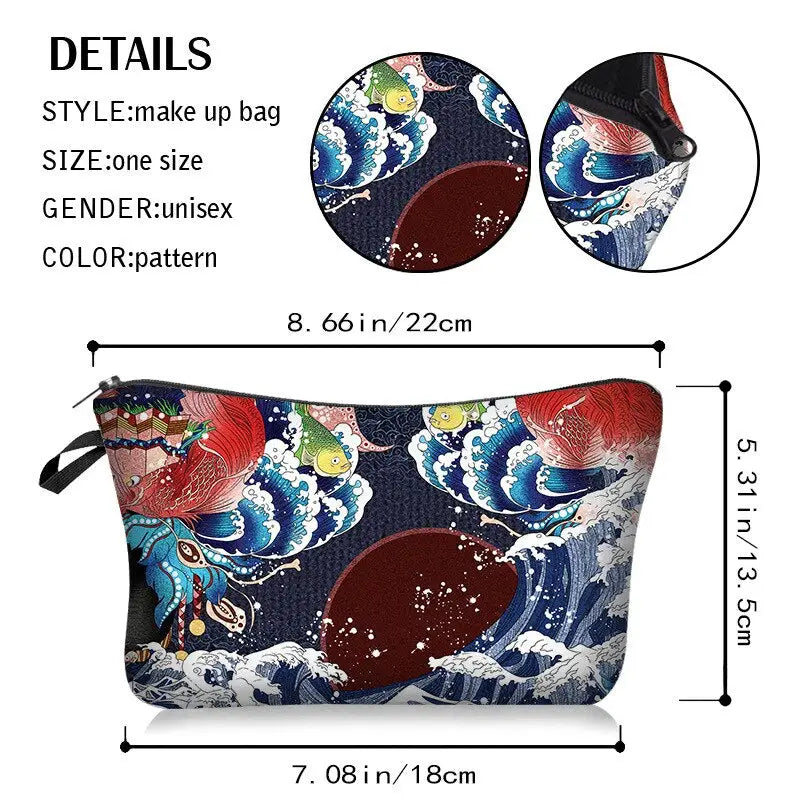 the great wave cosmetic bag