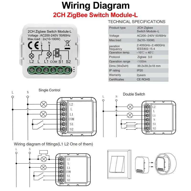 wiring diagram for the 2 wire switch