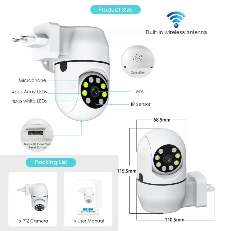 a diagram of a camera with a built in wifi connection