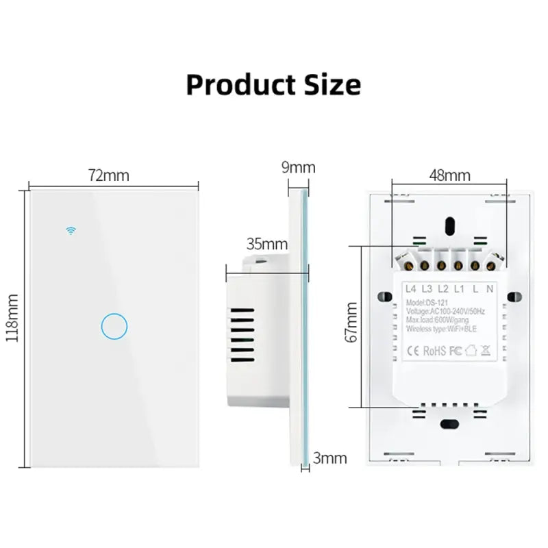 a diagram of a dimmer switch with a white background