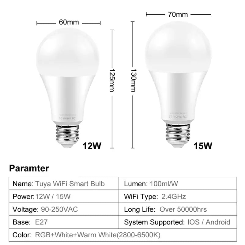 A diagram of a light bulb and a light bulb with different measurements