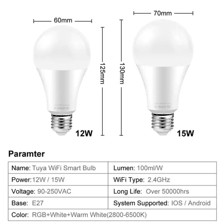 A diagram of a light bulb and a light bulb with different measurements