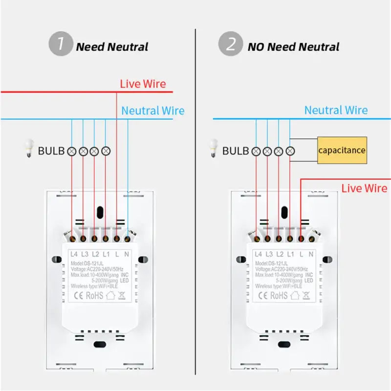 Wiring diagram of a light switch