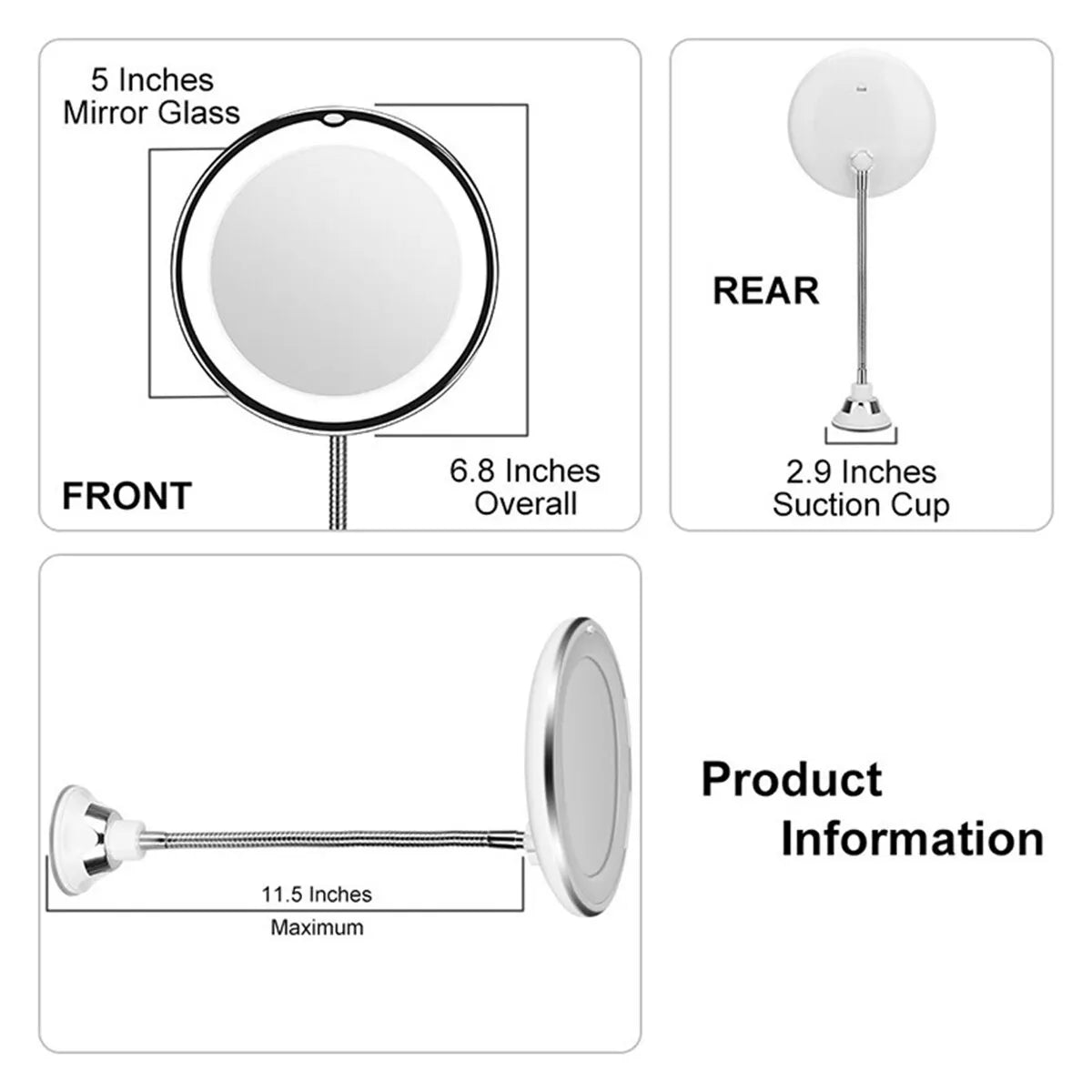 a diagram showing the different parts of a mirror