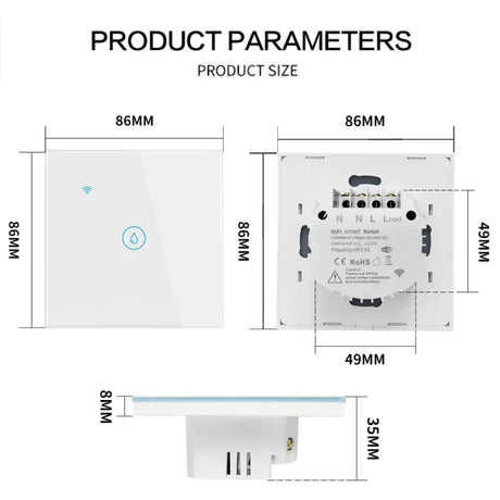 A diagram of the product parameters for the smart home