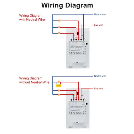 Wiring diagram for a single pole