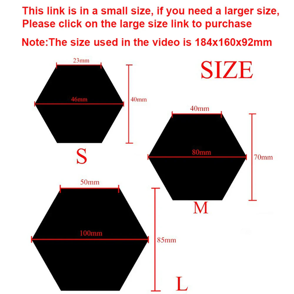 a diagram showing the size of a hexagon