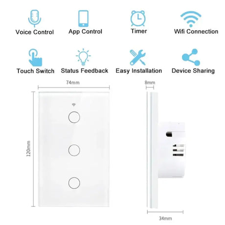 A diagram of a smart light switch with a remote control