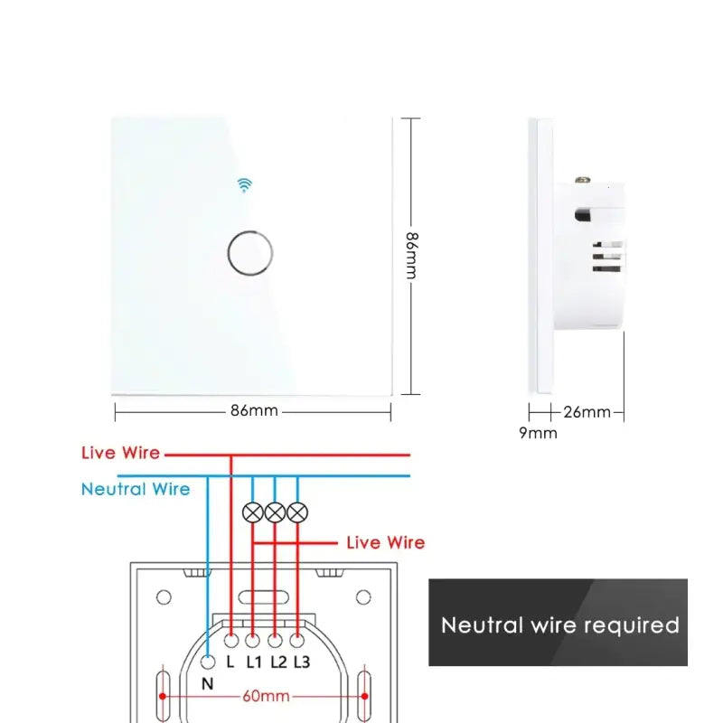 a diagram of a switch and wiring for a neutral wire