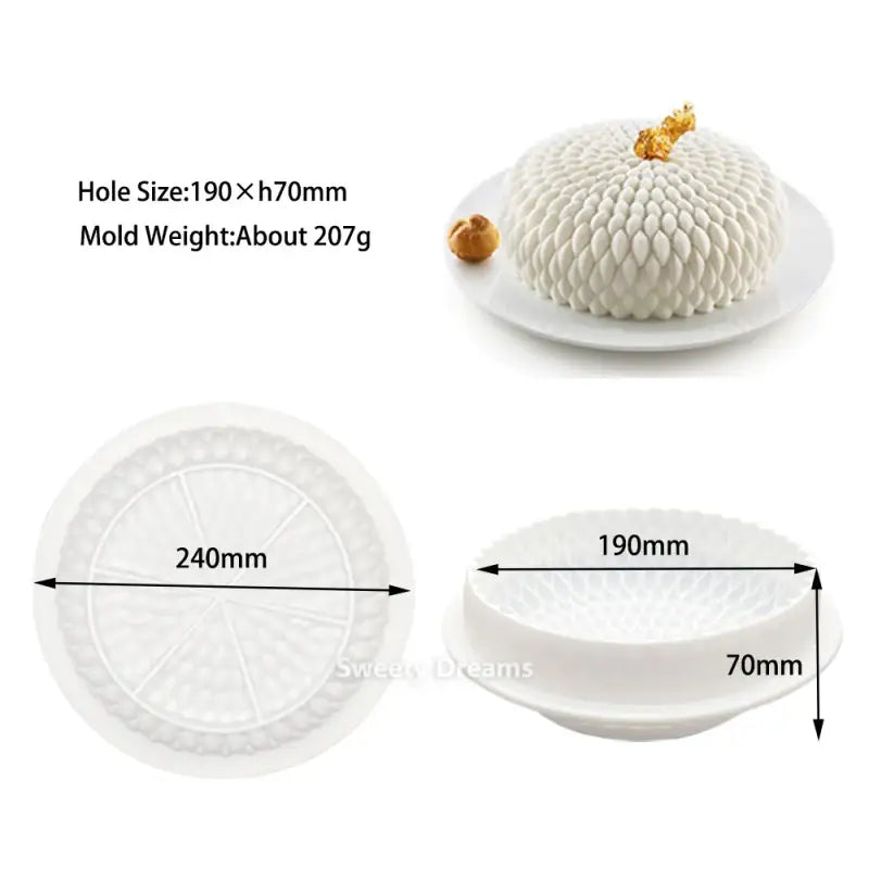 the dimensions of the white ceramic flower dish