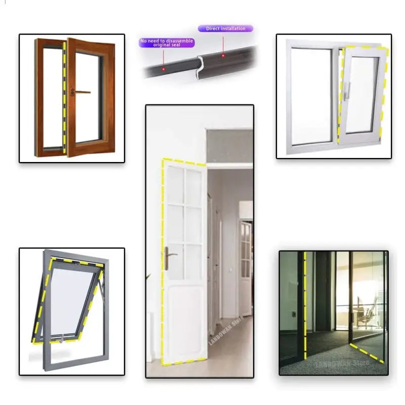 a series of different types of windows