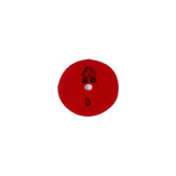 a red disc with a white background