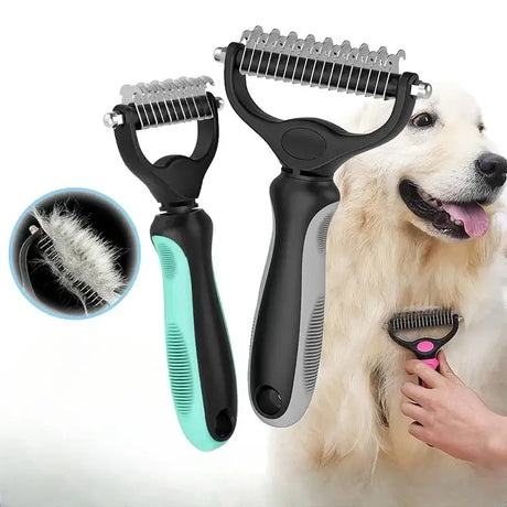 a dog grooming brush with a dog’s hair brush