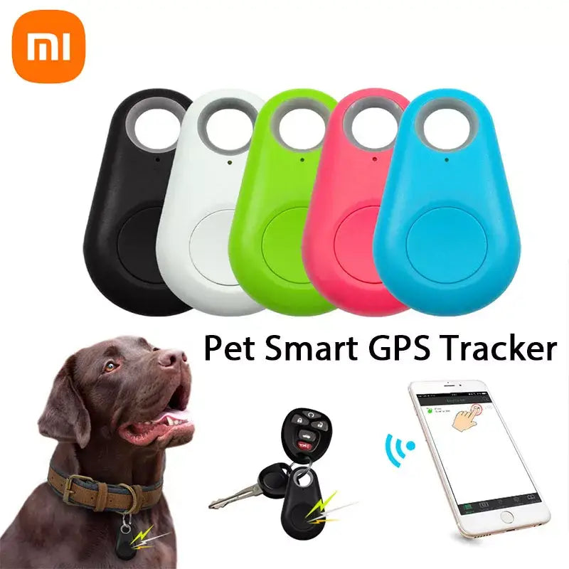 A dog with its mouth open and a smart gps tracker