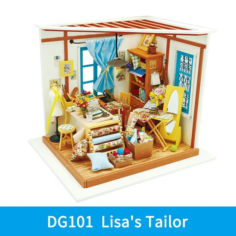 a doll house with furniture and a table