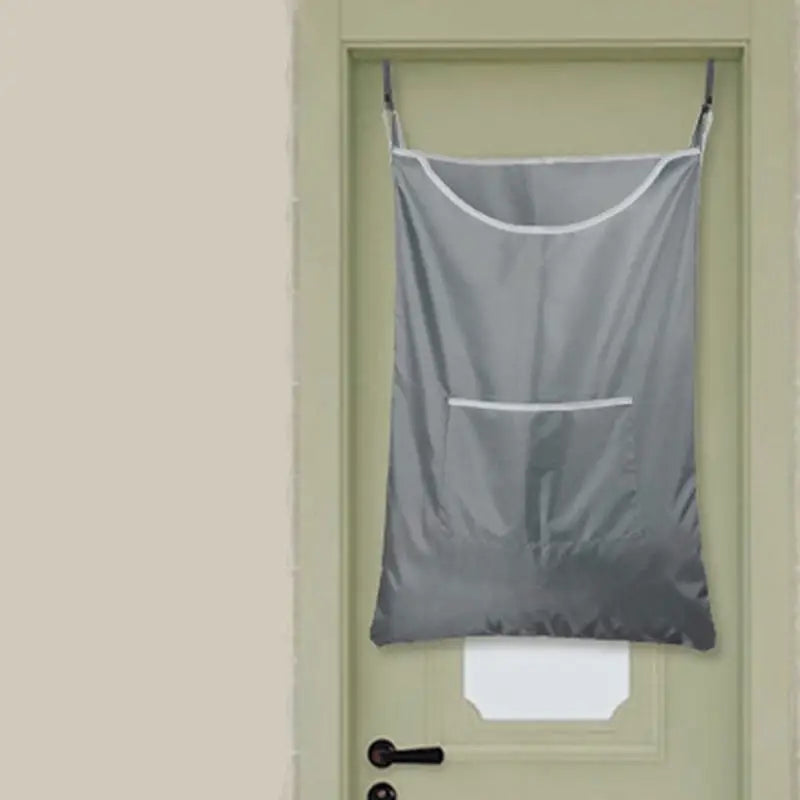 a door with a bag hanging on it