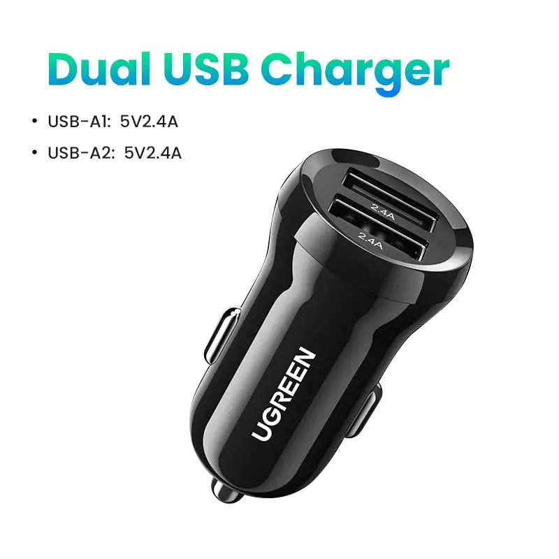 dual car charger with dual usb