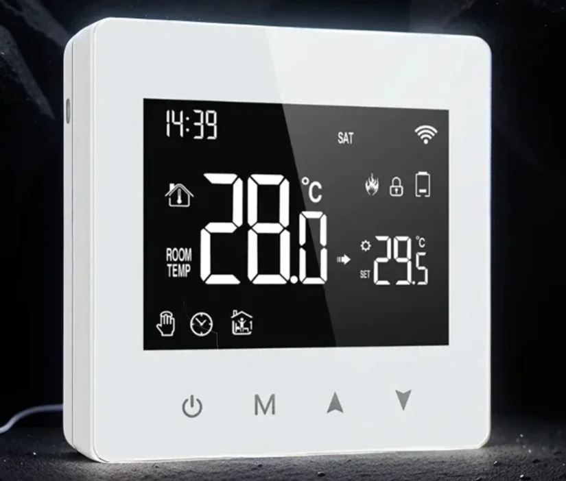 Tuya Zigbee Water Boiler Thermostat Display Monitor - WiFi Temperature Control via SmartLife Google Alexa Apps