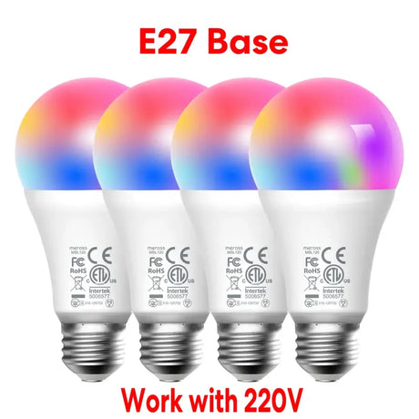 E27 base led bulb with multicolored light