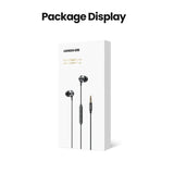 In-ear earphones with 3.5mm plug.