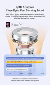 Earbud driver with aptX Adaptive audio technology.