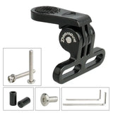 a black bicycle handle with screws and screws