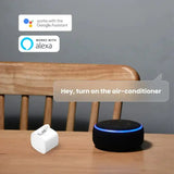 An echo echo voice assistant on a table