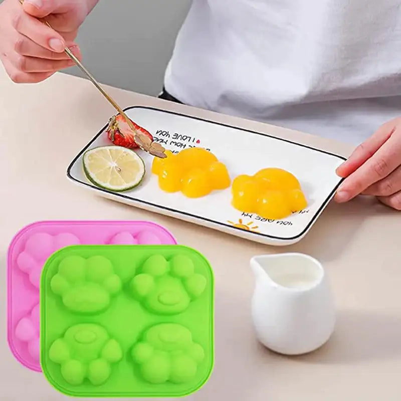someone is cutting eggs with a knife on a plate