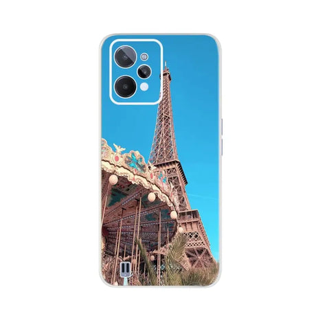 the eiff tower in barcelona, spain phone case