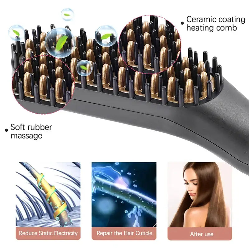 a close up of a hair brush with different types of hair