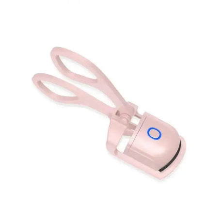 a pink plastic bottle opener with a blue handle