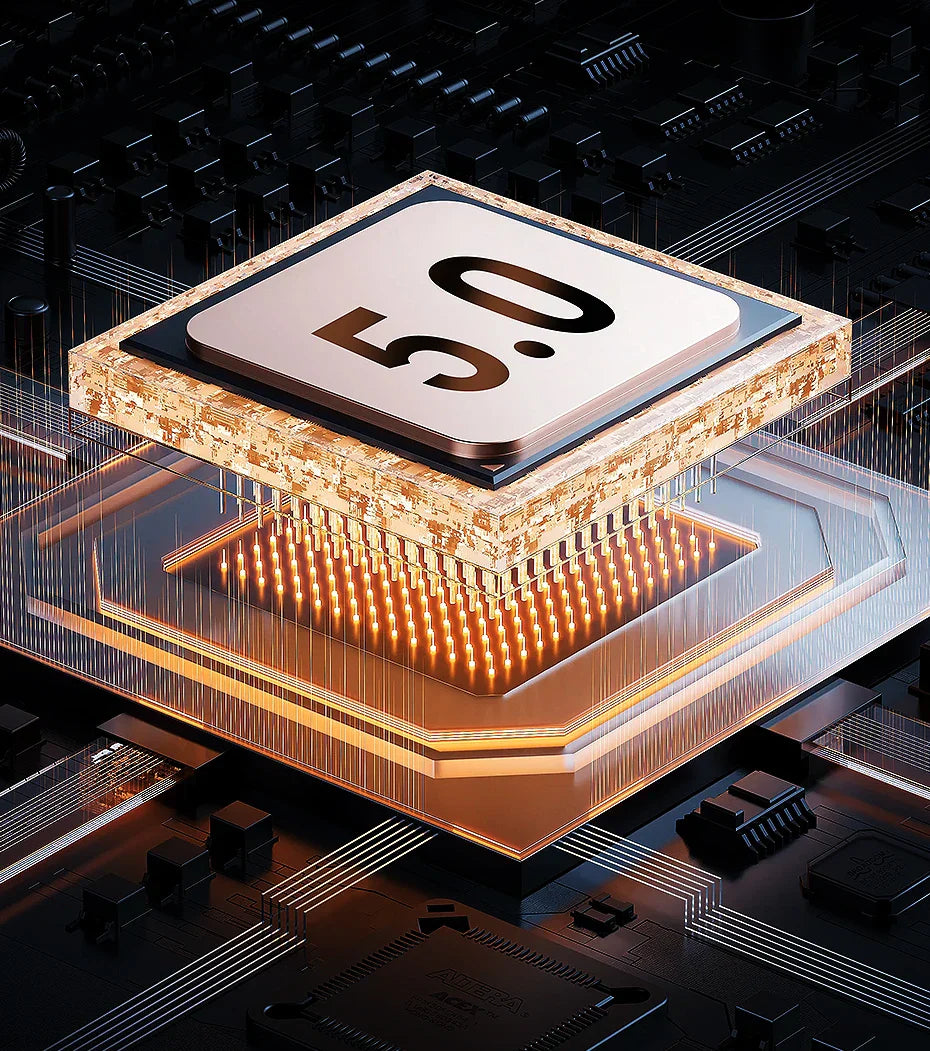 Electronic chip with golden pins.