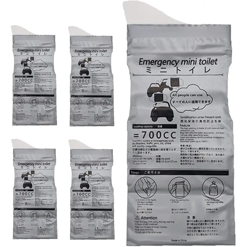 a close up of a bag of emergency mini toilet paper