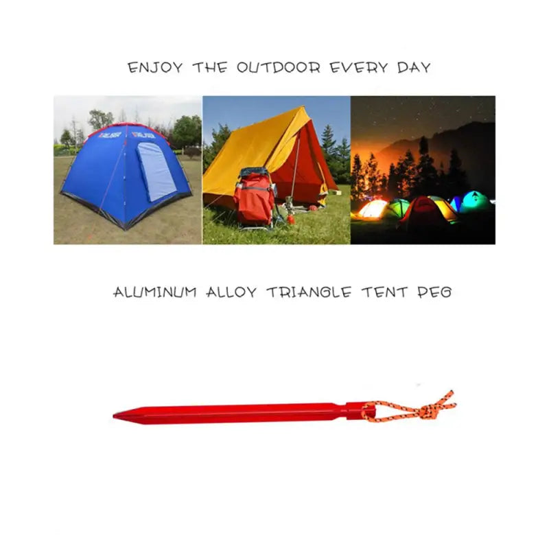 a red and blue tent with a flashlight