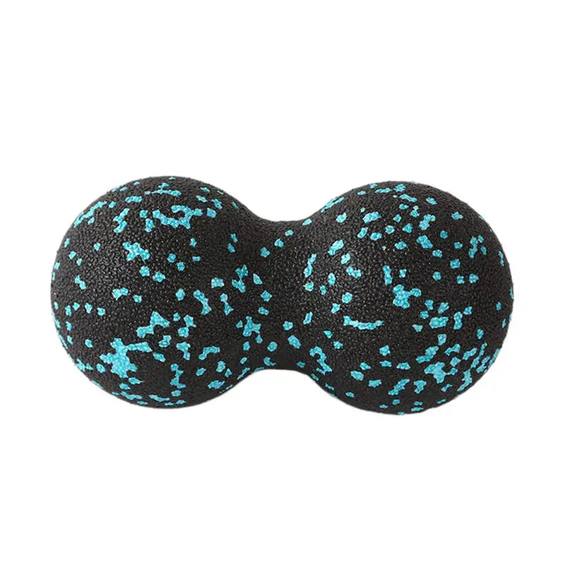 a black and blue dog toy with spots